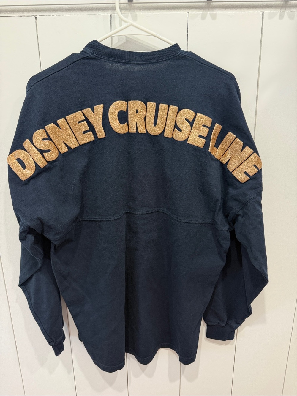 Disney Cruise Line Spirit Jersey Small Navy Rose Gold Glittter Mickey Mouse